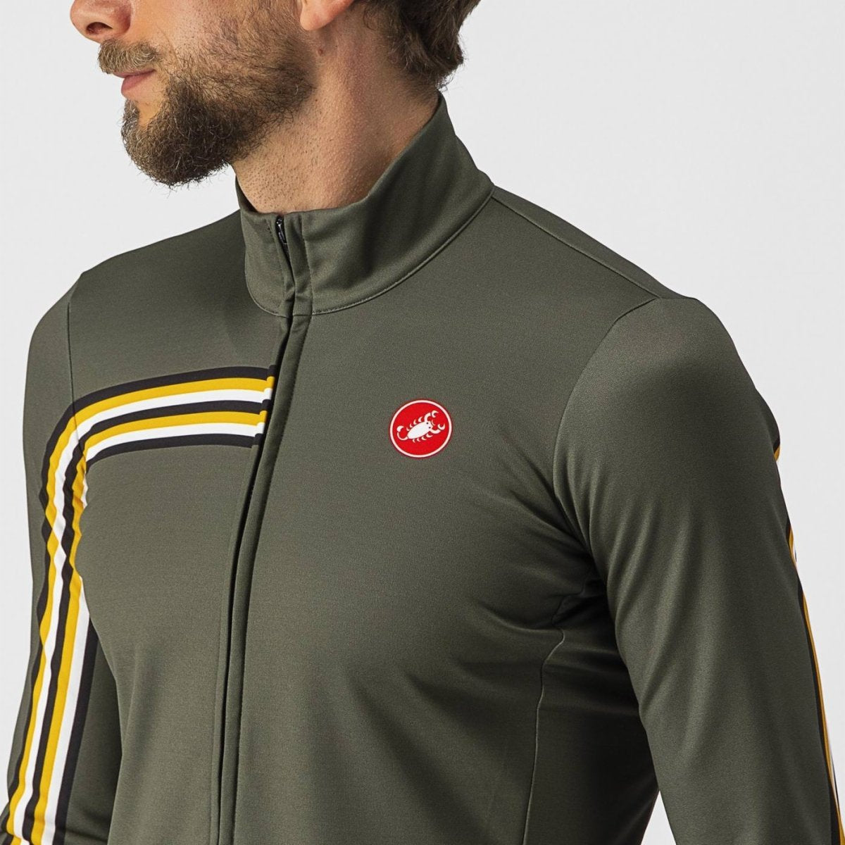 CASTELLI UNLIMITED THERMAL JERSEY MILITARY GREEN/GOLDENROD