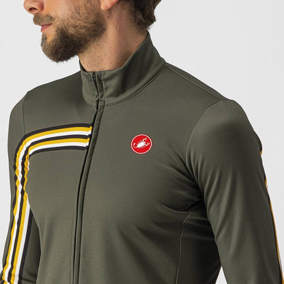 CASTELLI UNLIMITED THERMAL JERSEY MILITARY GREEN/GOLDENROD