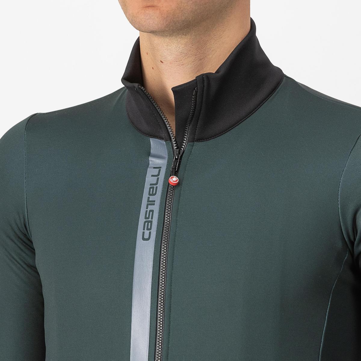 CASTELLI ENTRATA THERMAL JERSEY ROVER GREEN/BLACK