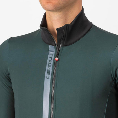 CASTELLI ENTRATA THERMAL JERSEY ROVER GREEN/BLACK